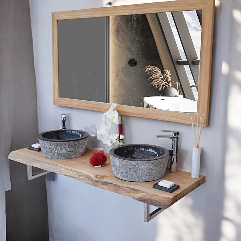 Plan pour vasque teck massif 150cm shark