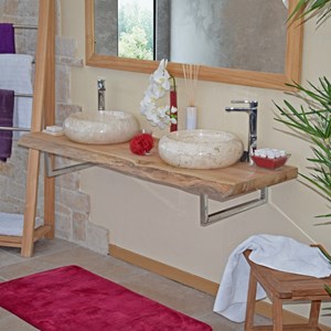 Plan pour vasque teck massif 150cm shark