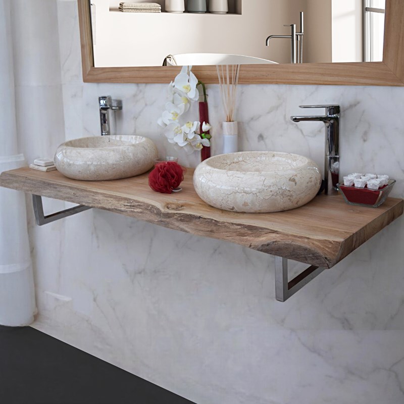 Plan pour vasque teck massif 180cm shark