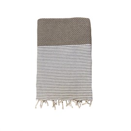 Fouta beige - mikanda taupe
