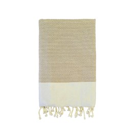 Fouta nid d'abeille beige - athena taupe