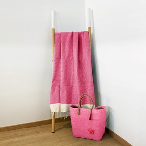 Fouta rose - athena fuchsia