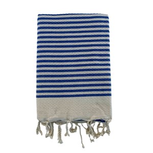 Fouta nid d'abeille bleu - yadara royal