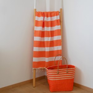 Fouta plate orange - transat orange