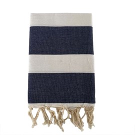 Fouta plate bleu - transat bleu marine