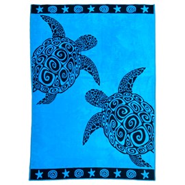Serviette de plage xl -turquoise turtles