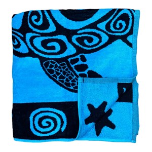 Serviette de plage xl -turquoise turtles