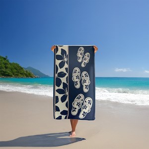 Serviette de plage bleu - tama