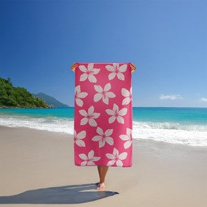 Serviette de plage rose - flora
