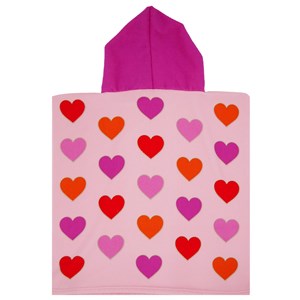 Poncho enfant rose - poncho cœurs