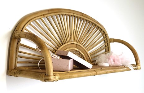 Etagère murale rotin et cannage flores