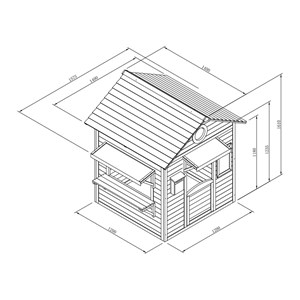Cabane marchande en bois peint