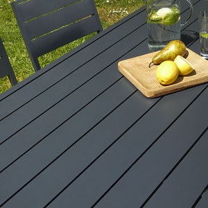 Salon de jardin en aluminium gris - 6...