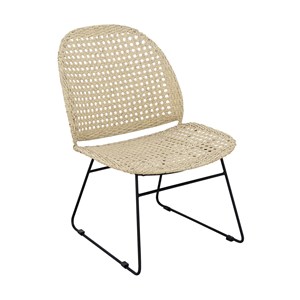 Salon bas en rotin et métal 2 fauteuils