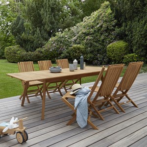 Salon de jardin en teck 6 pers, bali