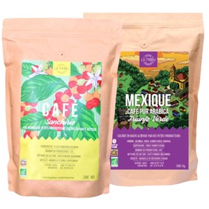 Coffret café grain 2x 1kg équitable bio
