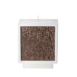 Bougie décorative bloc de bois 50h