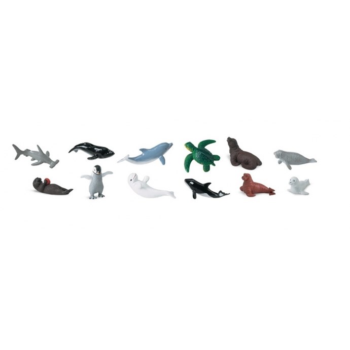 12 Figurines Bebes Animaux Marins Nature Decouvertes