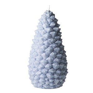Bougie décorative pomme de pin 45h bleu