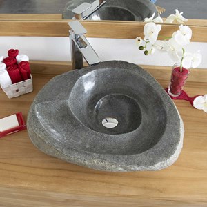 Vasque en pierre de rivière tourbillo 50
