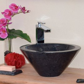 Vasque ronde en marbre noir koni