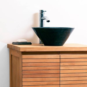 Vasque ronde en marbre noir koni