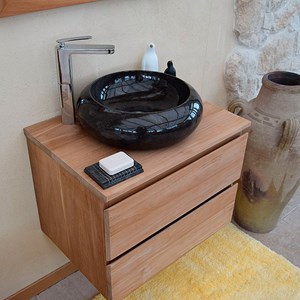 Vasque ronde en marbre noir luna