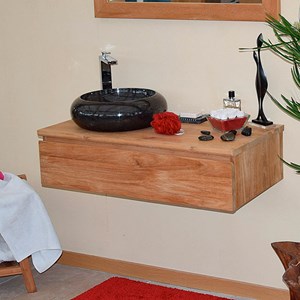 Vasque ronde en marbre noir luna