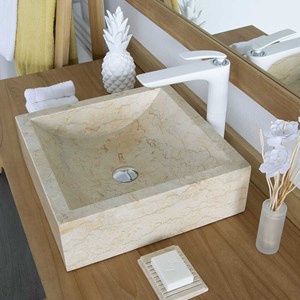 Vasque à poser en marbre crème,  kiara