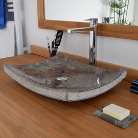 Vasque à poser en marbre gris, sailor