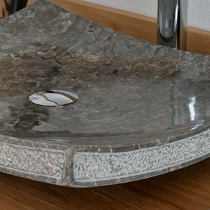 Vasque à poser en marbre gris, sailor