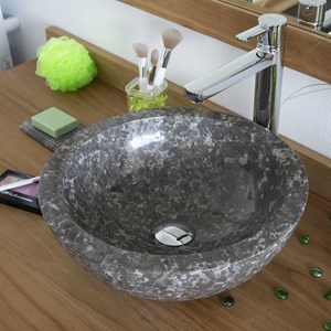 Vasque ronde en marbre gris lizéa