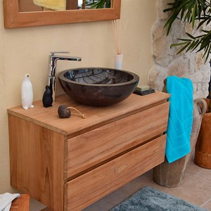 Vasque ronde en marbre noir lizéa