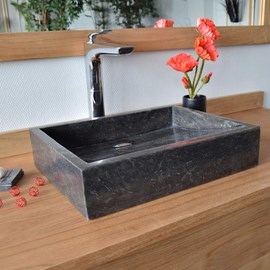 Vasque à poser en marbre noir, coreal
