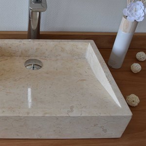 Vasque à poser en marbre crème, coreal