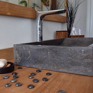 Vasque à poser en marbre noir, boreal