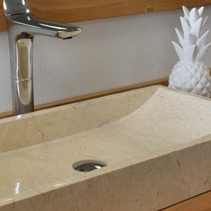Vasque à poser en marbre crème, boreal