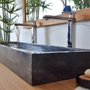 Vasque à poser en marbre noir, atlantica