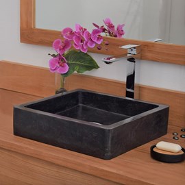 Vasque à poser en marbre noir, kalio