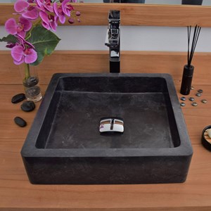 Vasque à poser en marbre noir, kalio
