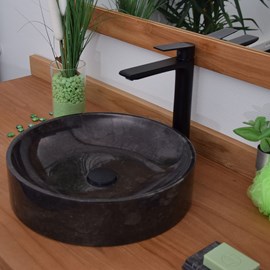 Vasque ronde en marbre noir irina