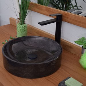Vasque ronde en marbre noir irina