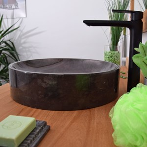Vasque ronde en marbre noir irina