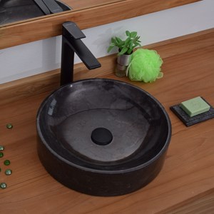 Vasque ronde en marbre noir irina