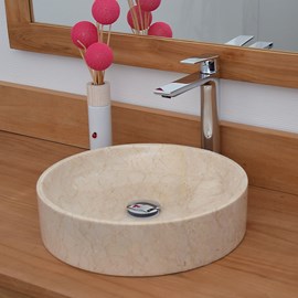 Vasque ronde en marbre crème irina