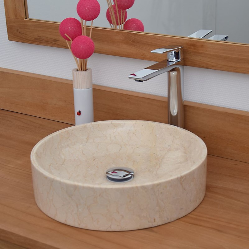 Vasque ronde en marbre crème irina
