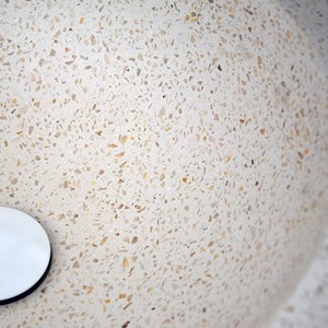 Vasque ronde en terrazzo crème rondo