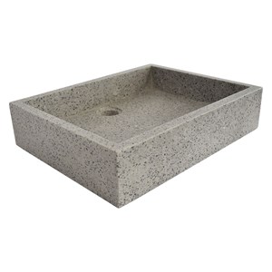 Vasque à poser en terrazzo gris, coreal