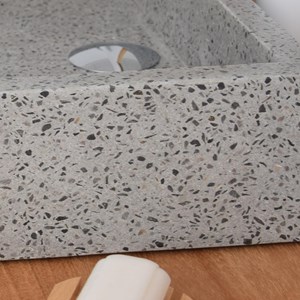 Vasque à poser en terrazzo gris, coreal