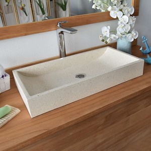Vasque à poser en terrazzo crème, boreal